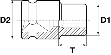 Головка торцевая ударная Thorvik IS01224 (1/2"DR, 24 мм)