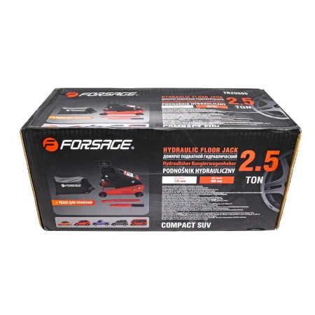 Домкрат подкатной гидравлический 2,5т ''Компакт''для кроссоверов и микроавтобусов +чехол для хранения(h min 135мм,h max 395)