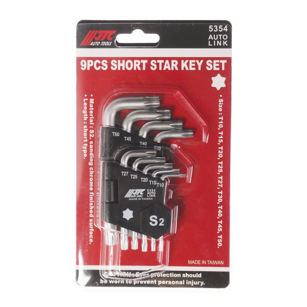Набор ключей TORX T10-Т50 Г-образных JTC 5354 (9 предметов)
