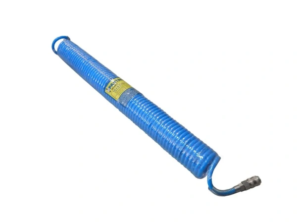 Шланг витой полиуретановый 6.5мм х 10мм х15м с быстроразъемными наконечниками 1/4''(максимальное давление - 15bar, рабочая температура от -20 до +60