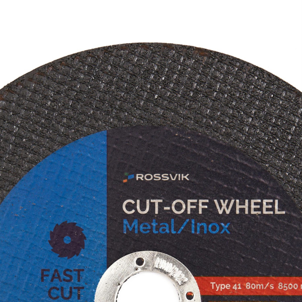 Круг отрезной по металлу ROSSVIK 41_180х2,0х22 (180*2,0*22 мм, тип 41, 80 м/с, 8500 об/мин)