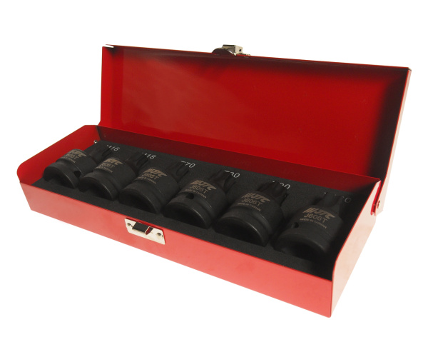 Набор головок торцевых 3/4" TORX T70-M18мм ударных L=61мм 6 предметов в кейсе JTC