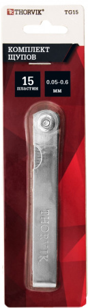 Комплект щупов 15 пластин 0.05-0.6 мм Thorvik TG15