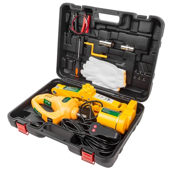 Автокомплект электро 2в1 (домкрат ''ромб'': 2т, h min 120мм, h max 350мм, гайковерт: 100Вт, 340Нм)