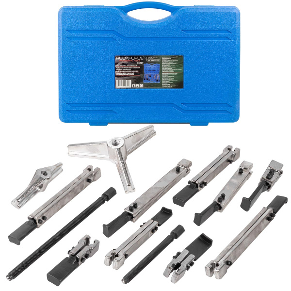 Съемник двух-трехлапый сборный универсальный, 13пр.(длина лап - 120, 230, 280мм, ширина - 145мм), в кейсе