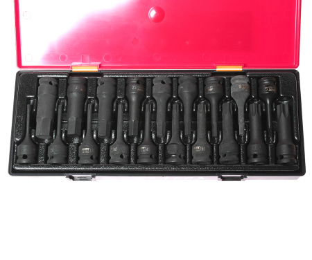 Набор головок торцевых ударных JTC-K4191 (1/2", TORX, HEX, 19 предметов в кейсе)