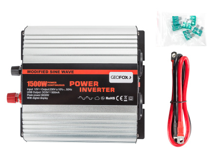 Автомобильный инвертор Geofox MD 1500W/12v- 2р