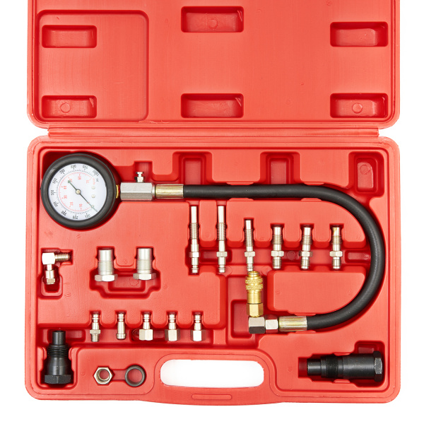 Компрессометр для дизельных ДВС ROSSVIK ST107 (с быстросъемными адаптерами, 0-1000PSI (0-70бар))