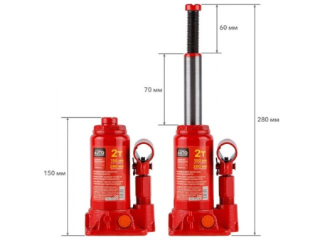 Домкрат гидравлический 2т бутылочный 150-280мм STARTUL AUTO (ST8018-02)