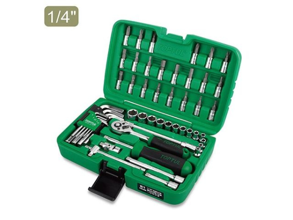Набор головок и ключей 51предм. 1/4" 6гр. TOPTUL