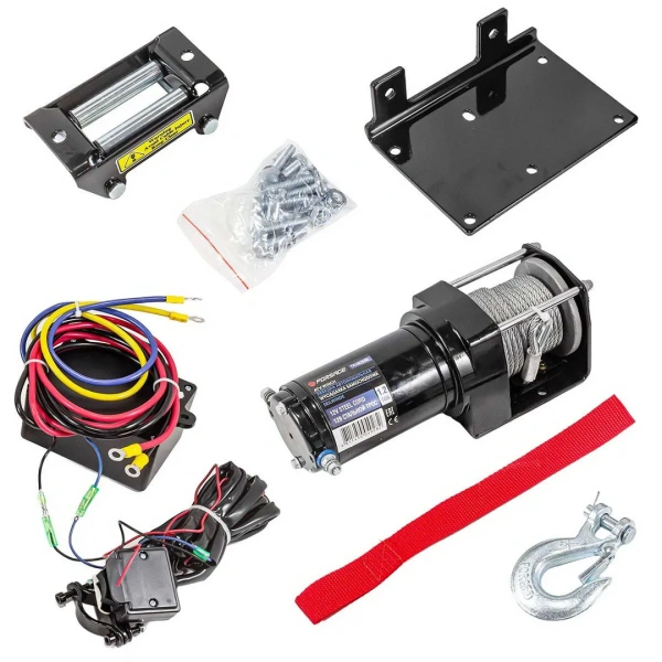 Лебедка автомобильная 1.2Т, 12V (стальной трос)