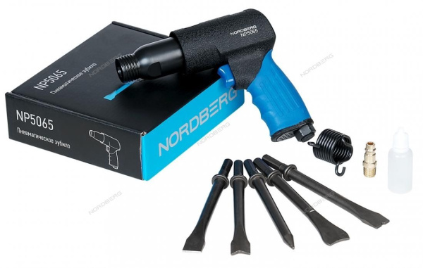 Пневмозубило с комплектом насадок NORDBERG NP5065 (190мм)