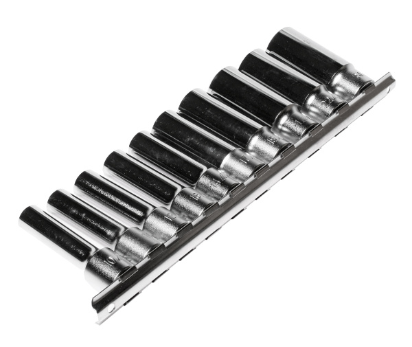 Набор головок торцевых 6-ти гранных глубоких JTC H410M (1/2", 10-24 мм, L=76 мм, 10 предметов)