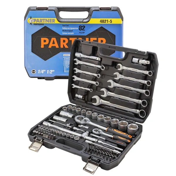 Набор инструментов 82 пр.1/4''&1/2''(6-гран)(4-32мм)