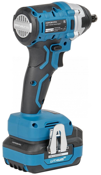 Гайковерт аккумуляторный 1/2" 20В 300 Нм с 4A акк. и зар. уст-вом 4A в мешке NORDBERG NE803K