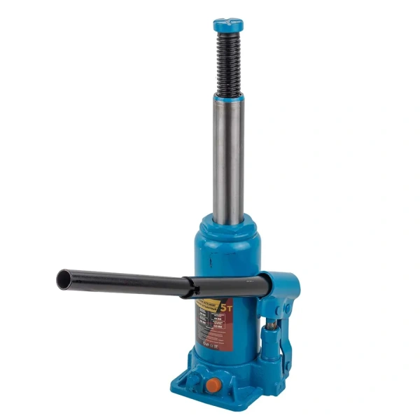 Домкрат бутылочный 5т с клапаном (h min 200мм, h max 385мм, ход штока-125мм, ход винта-60мм)
