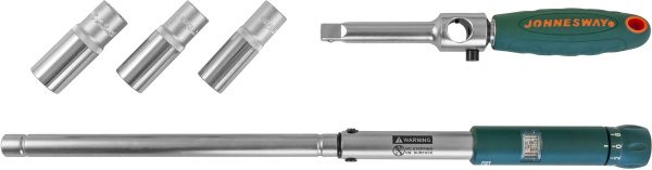 Ключ баллонный инерционный T02170 с динамометрической рукояткой, 70-170 Нм и головками торцевыми в наборе, 17, 19, 21 мм