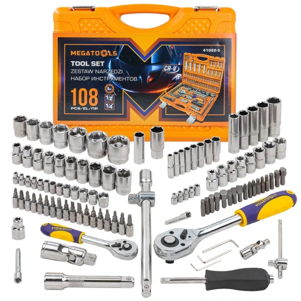 Набор инструментов 108пр. 1/4'', 1/2'' (6гр.)(4-32мм)