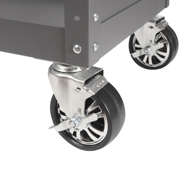 Тележка инструментальная серая с открытым отсеком JTC 5516 (3 секции)