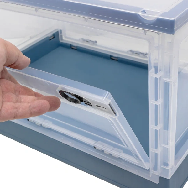 Ящик пластмассовый складной на колесиках для хранения (размер XXL-67х46.5х37см)