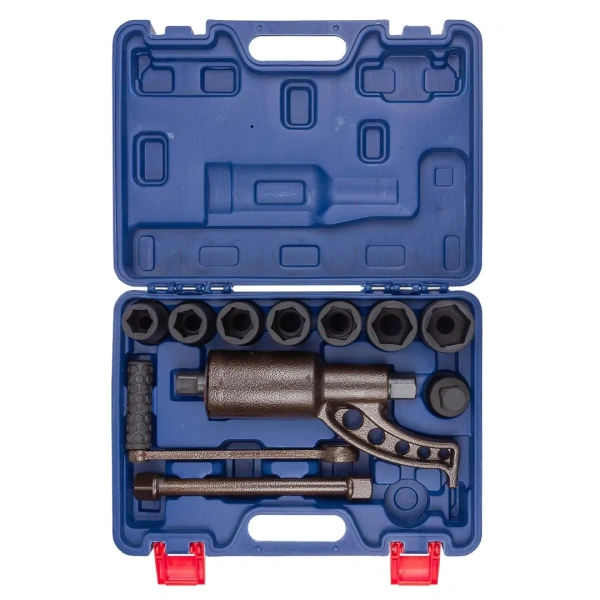 Гайковерт ручной с редуктором 1''(Головки-24мм,27мм,30мм,32мм,33мм,38мм,41мм,1''и адаптер 1'', длина-270мм, передаточное число 1:58, 4800 Н/м)