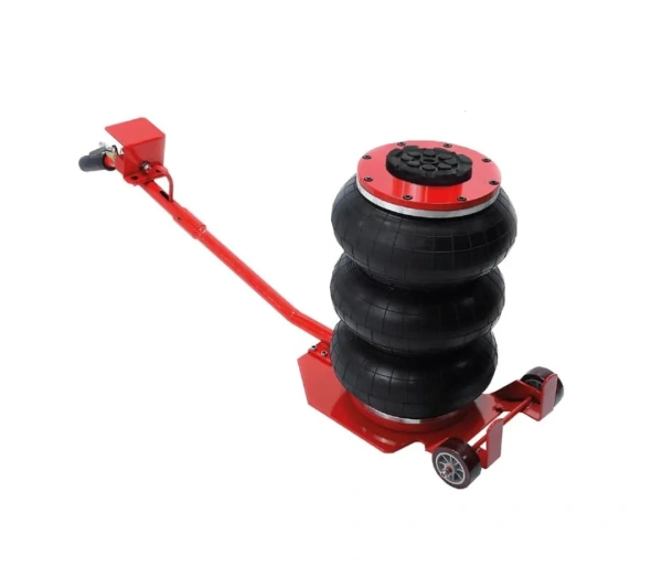Домкрат подкатной пневматический 3т(6-12bar, h min 135мм, h max 400-450мм, 3 подушки, Ø270мм)