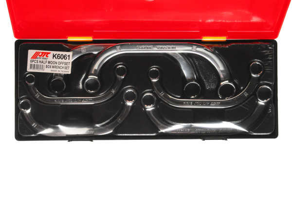 Набор ключей накидных С-образных JTC K6061 (6 предметов в кейсе)