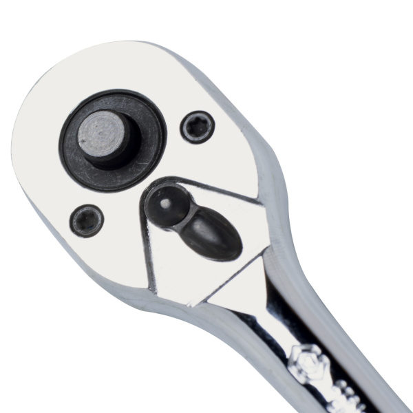 Трещотка 1/4"140 мм, 24 зубца, флажковая с кнопкой KING TONY 2761-55P