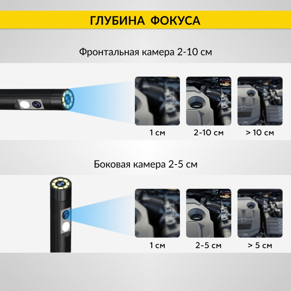 Видеоэндоскоп промышленный защищенный iCartool IC-V117 (4,3", 2 Мп, 2 камеры, 1920х1080, 3 м, 5,5 мм)