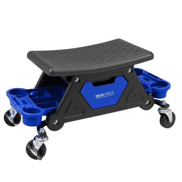 Стул пластиковый передвижной с выдвижным ящиком и пластиковыми ложементами (г/п 130кг, сиденье 450х250мм, ящик 225х210х125мм, ложемент 260х250х50мм)