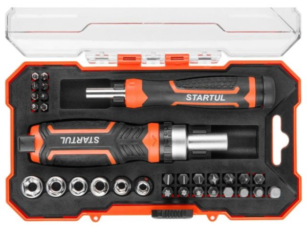 Отвертка реверс. с набором головок и бит 31пр. STARTUL PROFI (ST3095-31)