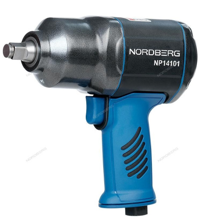 Пневмогайковерт ударный NORDBERG NP14101K, 1/2", 1300Нм, с глубокими головками в кейсе