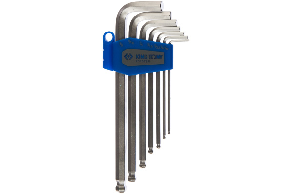 Набор Г-образных шестигранников 3/32"-3/8", с шаровым окончанием, 7 предметов KING TONY 20107SR