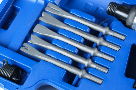 Пневмозубило в кейсе + 5 насадок + быстросъемный адаптер (HA67-KIT) NORDBERG NP5067