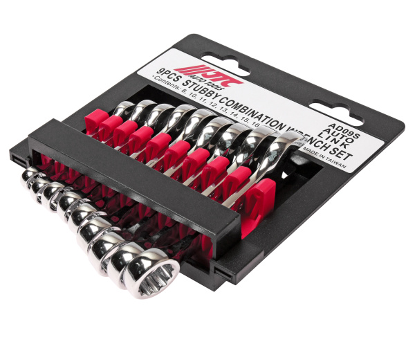 Набор ключей комбинированных укороченных JTC AD09S (8-17 мм, 9 предметов)