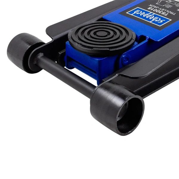 Домкрат подкатной гидравлический низкопрофильный двухпоршневой с резиновой накладкой 3т (h min 75мм, h max 510мм)