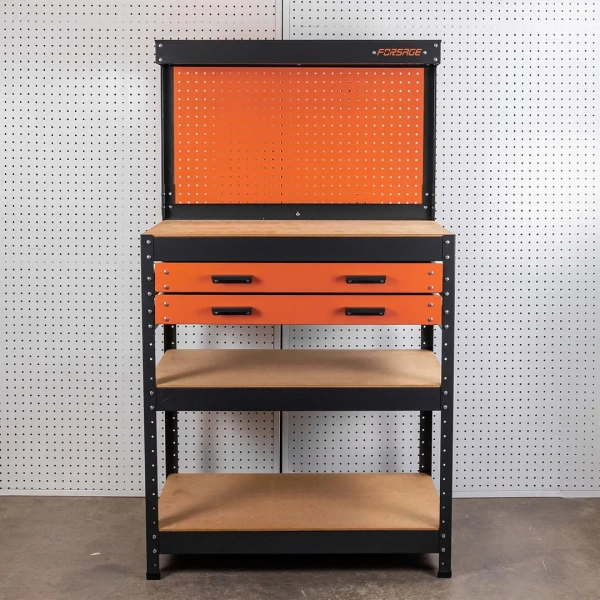 Верстак металлический 800х400х1400мм с двумя выдвижными полками ,пр-во Беларусь