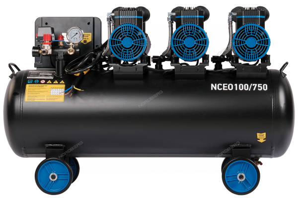 Компрессор безмасляный 380В ресивер 100 л 750 л/мин NORDBERG NCEO100/750