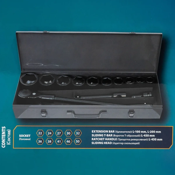 Набор инструментов 15пр. 3/4''(6гр.)