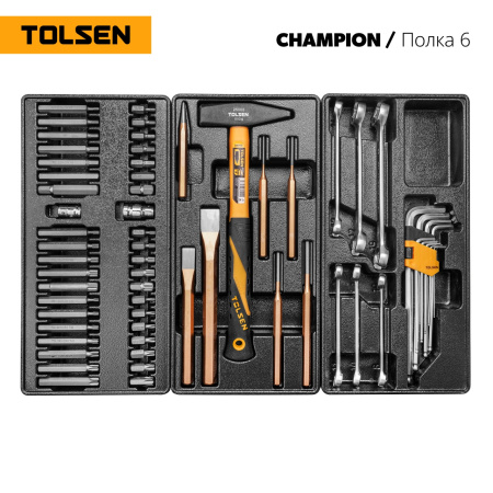 Набор инструментов "CHAMPION" в черной тележке TOLSEN TT85416 (239 предметов)