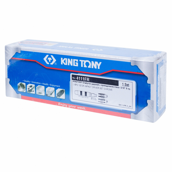 Отвертка ударная с длинными битами KING TONY 4111FR (5/16", 6 предметов)