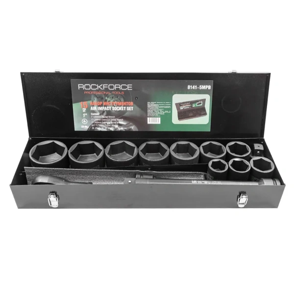 Набор инструментов ударных,15пр. 1''6гр.(36,41,46,50,55,60,65,70,75,80мм),в метал. кейсе