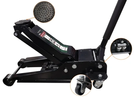 Домкрат подкатной гидравлический двухпоршневой 4т (h min 95мм, h max 560мм)