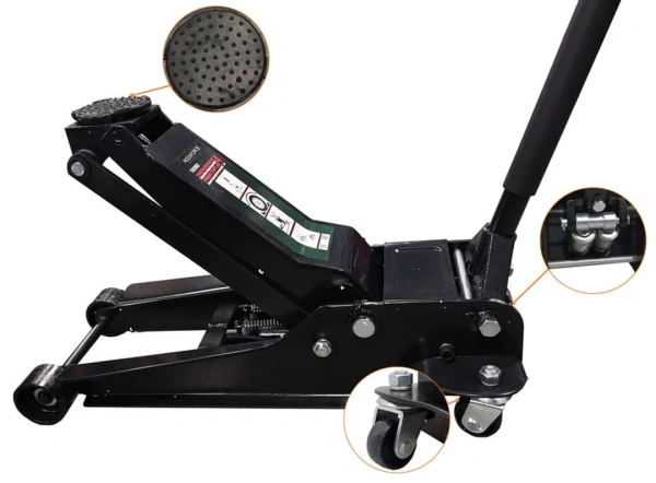 Домкрат подкатной гидравлический двухпоршневой 4т (h min 95мм, h max 560мм)