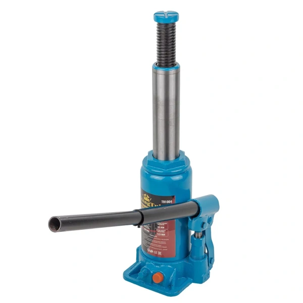 Домкрат бутылочный 10т с клапаном (h min 200мм, h max 385мм, ход штока-125мм, ход винта-60мм)