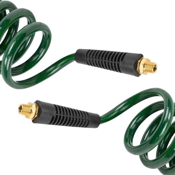 Шланг витой полиуретановый 8мм х 12мм х 15м с резьбовыми наконечниками 1/4''(max давление 15бар, раб. t от -20 до +60°С)