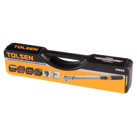 Ключ динамометрический 1/2" 20-120 Нм в пластиковом кейсе TOLSEN TT19666