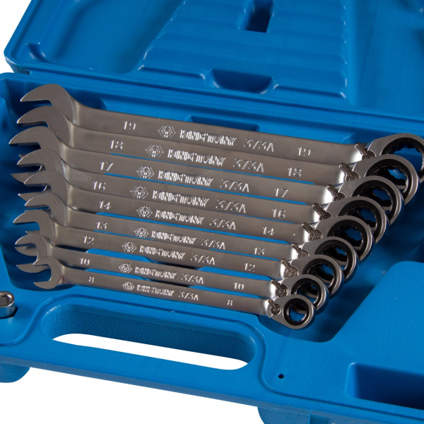 Набор комбинированных трещоточных ключей 8-19 мм кейс 13 предметов KING TONY 132A13MR