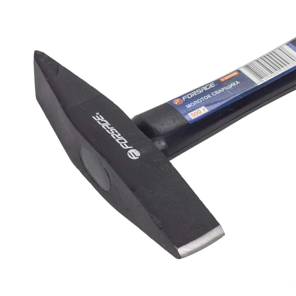 Молоток сварщика с фиберглассовой ручкой и резиновой противоскользящей накладкой (500г)