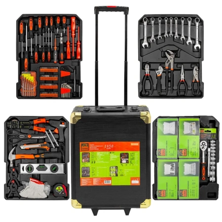 Набор инструментов 1450пр.1/2''(6-гр.) (10-24мм, ключи 6-17мм,шарнирно-губцевый,биты,отвертки,расходник), ''Дорожный кейс''
